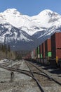 Canadian Pacific Freight Train Railway in Banff National Park Rocky Mountains Alberta Royalty Free Stock Photo