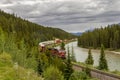 Canadian Pacific Freight Train - Banff National Park Royalty Free Stock Photo