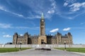 Canadian Parliament from the Front with Centennial Flame Royalty Free Stock Photo