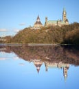 Canadian Parliament reflected Royalty Free Stock Photo