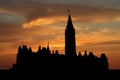 Canadian parliament at sunset Royalty Free Stock Photo