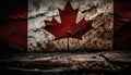 Canadian patriotism stained on old maple tree wood generative AI Royalty Free Stock Photo