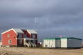 The Canadian Police Station at the port in Clyde River, Nunavut, Canada.