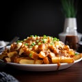 Canadian Poutine in a Cozy and Inviting Bar Scene