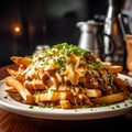 Canadian Poutine in a Cozy and Inviting Bar Scene