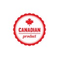 Canadian product label. Vector illustration decorative design Royalty Free Stock Photo