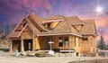 Canadian Real Estate Construction Housing Home House Pink Sky Background