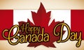 Canadian Ribbon and Maple Leaf to Celebrate Canada Day, Vector Illustration