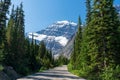 Canadian Rockies rural road landscape. Jasper National Park beautiful nature scenery. Alberta, Canada. Royalty Free Stock Photo