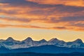 Canadian Rockies Sunset outside Calgary, Alberta, Canada Royalty Free Stock Photo