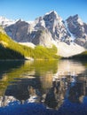 Canadian Scenic Mountain Landscape, Moraine Lake Royalty Free Stock Photo