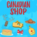 Canadian Shop concept banner, cartoon style Royalty Free Stock Photo