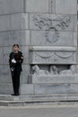 Canadian Soldier Standing At Cenotaph For Remembrance Day Service