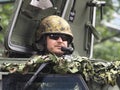 Canadian Soldier In Tank In Parade In Edmonton Alberta