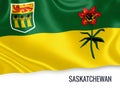 Canadian state Saskatchewan flag.