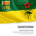 Canadian state Saskatchewan flag.