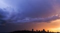 Big Thunderstorm During a Sunset Over Quebec City Royalty Free Stock Photo