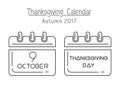 Canadian Thanksgiving calendar 2017