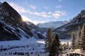 Canadian and tourists are enjoying ice festival at lake Louise in banff national park, Alberta, Canada. Royalty Free Stock Photo