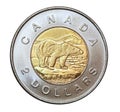 Canadian two dollar coin Royalty Free Stock Photo