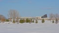 Canadian war museum and park in the snow