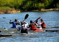 Canadians Playing Kayak Or Canoe Polo