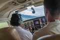 Pilot of a small Cessna 210 Centurion Royalty Free Stock Photo