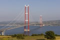 1915 Canakkale Bridge aerial view in Canakkale, Turkey. World\'s longest suspension bridge opened in Turkey. Turkish: 1915