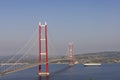 1915 Canakkale Bridge aerial view in Canakkale, Turkey. World\'s longest suspension bridge opened in Turkey. Turkish: 1915