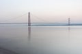 1915 Canakkale Bridge aerial view in Canakkale, Turkey. World\'s longest suspension bridge opened in Turkey. Turkish: 1915