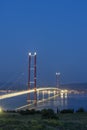 1915 Canakkale Bridge aerial view in Canakkale, Turkey. World\'s longest suspension bridge opened in Turkey. Turkish: 1915