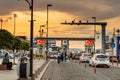 Canakkale car ferry boat port car entering door. Turkey