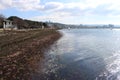 Sea calm skies and docks Royalty Free Stock Photo