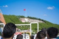 Canakkale, Turkey - August 10, 2018 : Dur Yolcu memorial view from sea.