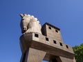 Trojan horse on place of ancient Troy in Canakkale Dardanelles / Turkey Royalty Free Stock Photo