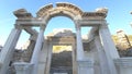 Ruin and wooden horse of Troy where Greek