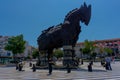 Canakkale, Turkey, 11.06.2018, trojan horse on the main square Royalty Free Stock Photo