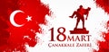 Canakkale zaferi 18 Mart. Translation: Turkish national holiday of March 18, 1915 day the Ottomans Canakkale Victory