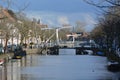 Canal in Alkmaar, Netherlands, Noordholland Royalty Free Stock Photo