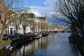 Canal in Alkmaar, Netherlands, Noordholland Royalty Free Stock Photo