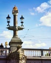 Canal of Amsterdam with antique bridge