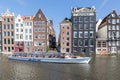 Canal in Amsterdam with historic mansions Royalty Free Stock Photo