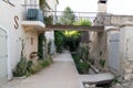 Canal ancient small alley in old town of Lourmarin Vaucluse Provence France