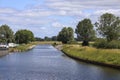 Canal Apeldoorns Kanaal along dike at Hattem Royalty Free Stock Photo