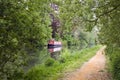Canal with barge Royalty Free Stock Photo