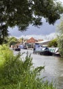 Canal with barges Royalty Free Stock Photo