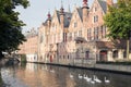 Canal with a beautiful reflection in the love's lake of town Bru Royalty Free Stock Photo