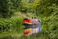 Canal boat in the Kennet and Avon canal, Wiltshire, UK.