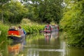 Canal boat in the Kennet and Avon canal, Wiltshire, UK.