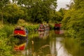 Canal boat in the Kennet and Avon canal, Wiltshire, UK.